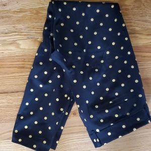 Gold polkadot black stretch skinny leg ankle pants